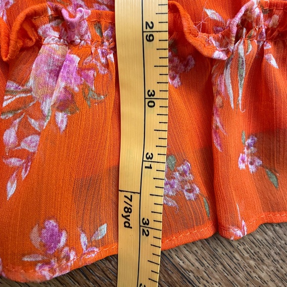 Floral Ruffle Dress in Vibrant Orange - Picture 12 of 15